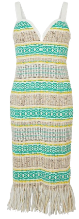 Signature Italian Fringed Tweed Cami Dress | Karen Millen
