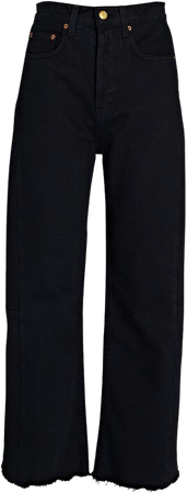 B Sides Jeans Lasso High-Rise Straight-Leg Jeans in black | INTERMIX®