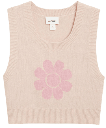 Pink flower knit vest - Pink flower - Knitted tops - Monki WW