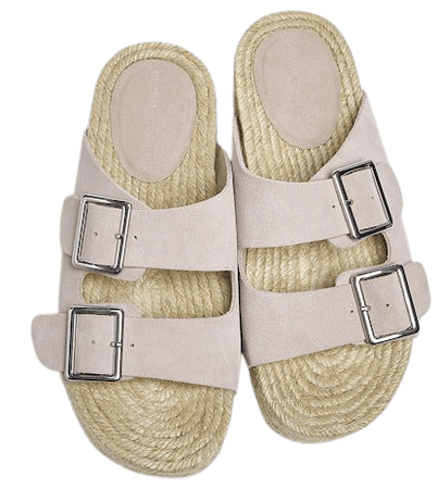 Split suede sandals with buckle detail - pull&bear
