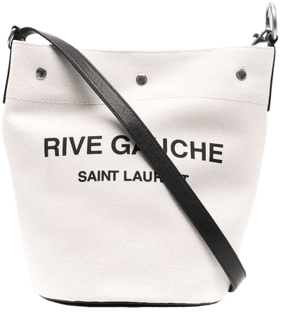 Shop Saint Laurent logo-print bucket shoulder bag with Express Delivery - FARFETCH