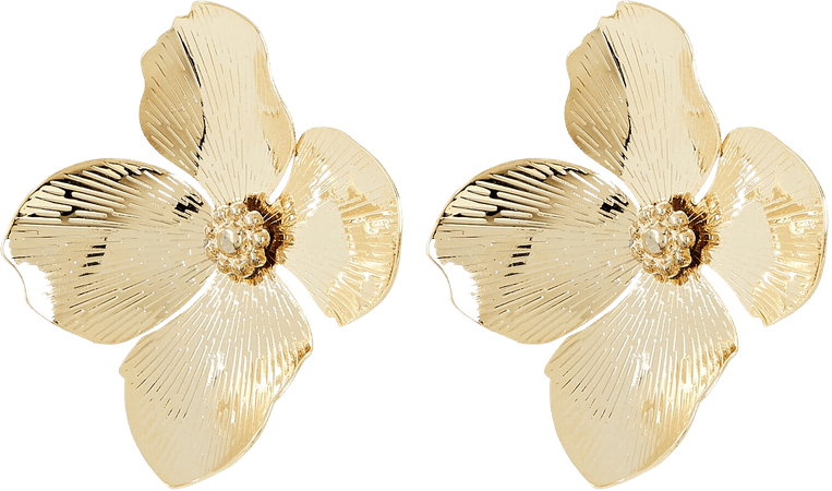 SHASHI Ophelia Gold-Plated Flower Earrings | INTERMIX®