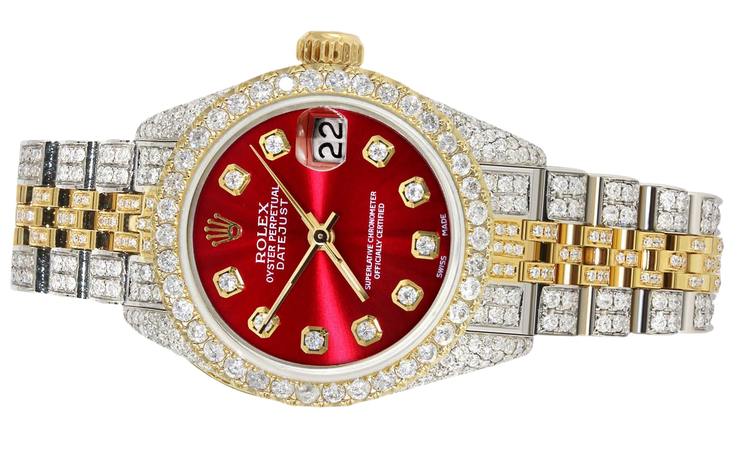 Womens Diamond Gold Rolex Watch $17,350