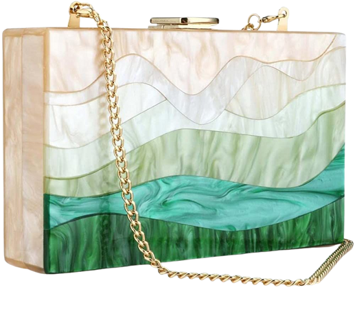 Acrylic Purses and Handbags for Women Gradient Green Acrylic Clutch Purses for Wedding Evening Party Crossbody Bags: Handbags: Amazon.com