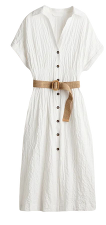 Shirt Dress with Belt - White - Ladies | H&M US
