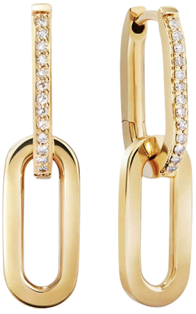 Harris Pave Diamond Convertible Link Earrings | Mejuri