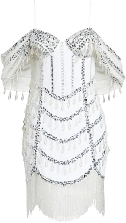 ASOS DESIGN Embellished Fringe Cocktail Dress | Nordstrom