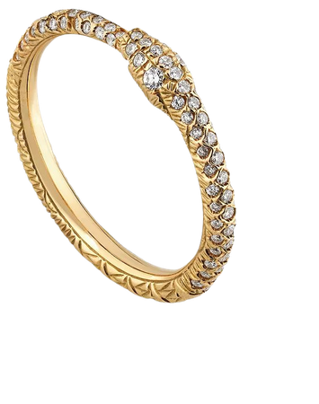 Gucci 18K Yellow Gold Diamond Ouroboros Snake Ring | Bloomingdale's