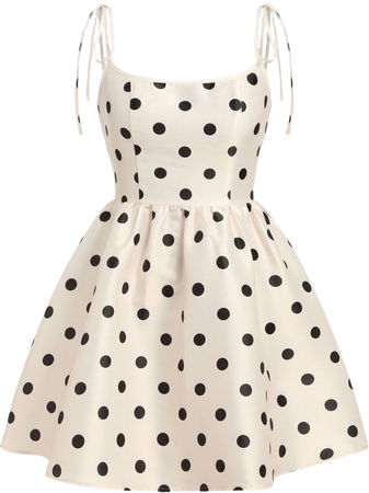 U-neck Solid Polka Dot Ruffle Mini Dress - Cider