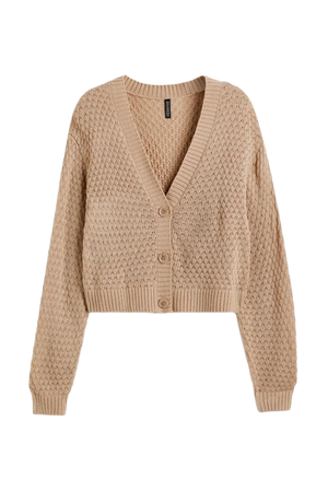 Pointelle-knit Cardigan - Beige - Ladies | H&M US