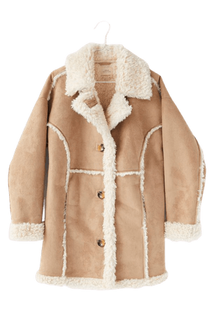 UO Marla Faux Shearling Longline Jacket | Urban Outfitters