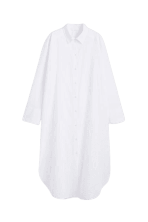 Calf-length Shirt Dress - White - Ladies | H&M US