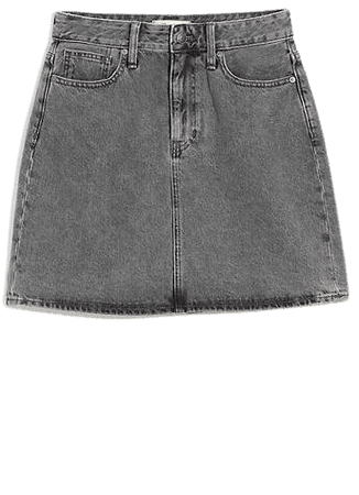 Curvy Denim High-Waist Straight Mini Skirt in Northboro Wash