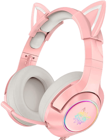 ONIKUMA Pink Gaming Headset with Removable Cat Ears, for PS4, Xbox One (Adapter Not Included), Nintendo Switch, PC, GameCube, with Surround Sound, RGB LED Light & Noise Canceling Retractable Microphone: Mac: Computer and Video Games - Amazon.ca
