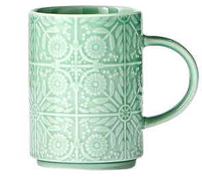 Amazon.com | Starbucks Jade Green Floral Handle Mug 12 Oz: Coffee Cups & Mugs