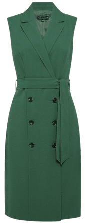 Green Sleeveless Trench Dress