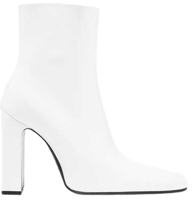 Balenciaga - Leather Ankle Boots - White