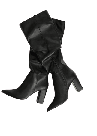 High-heel slouched boots - New - Bershka United States