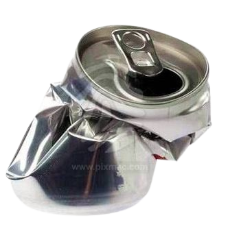 Crushed beverage can