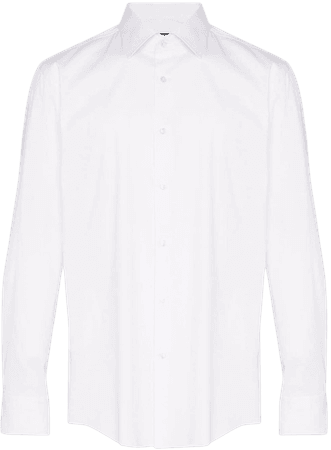 Boss Button-Down Cotton Shirt 50421976 White | Farfetch