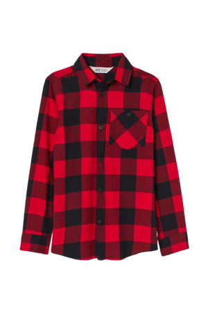 Flannel Shirt - Red/black plaid - Kids | H&M CA