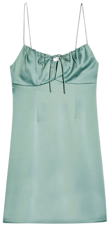 Sage Green Gathered Bust Slip Dress | Topshop