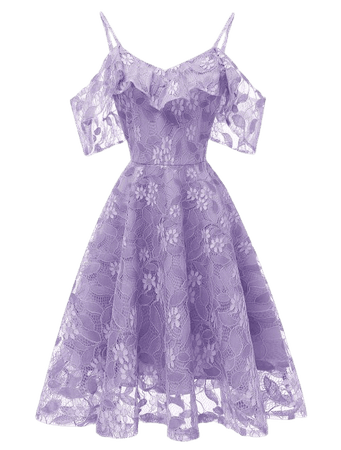 Off-The-Shoulder Purple Dress