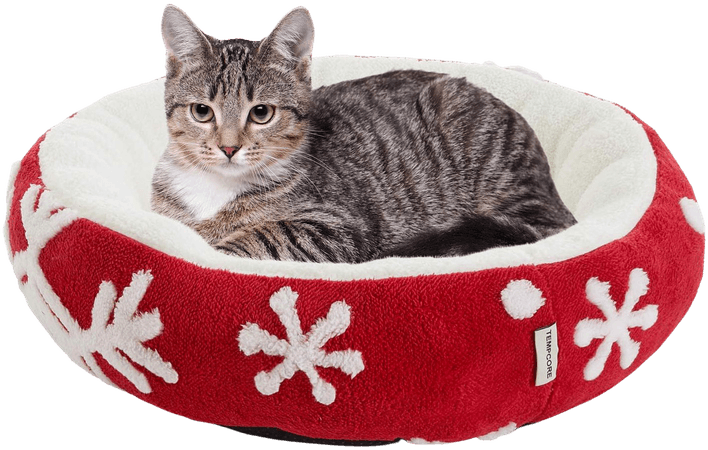 Amazon.com : Tempcore Christmas Cat Bed for Indoor Cats, Machine Washable Cat Beds, 20 inch Pet Bed for Cats or Small Dogs, Anti-Slip & Water-Resistant Bottom. : Kitchen & Dining