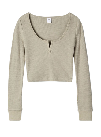 aritzia green-grey cropped thermal
