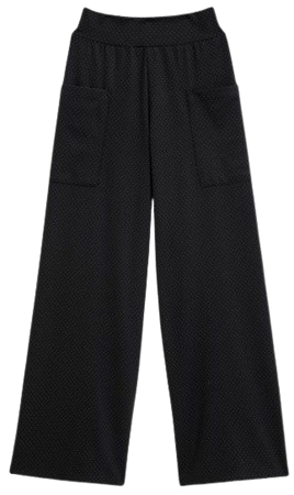 Mathis black pants with white stitching | agnès b.