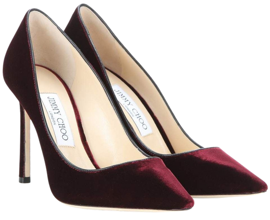 Jimmy Choo Romy 100 Burgundy Velvet Pumps - Kate Middleton Shoes - Kate's Closet