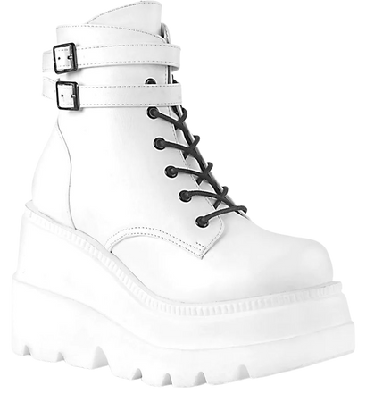 DEMONIA "Shaker-52" Boots - White Vegan Leather – Demonia Cult