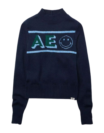 AE Smiley® Mock Neck Sweater