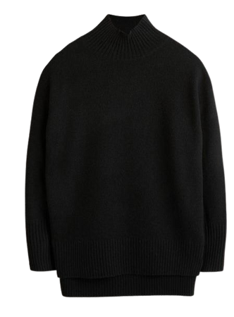 Oversized High Neck Sweater - Black | Boden US