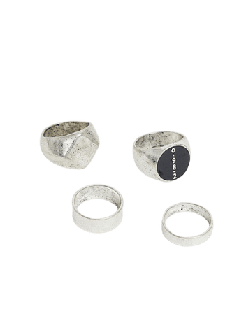 Bershka 3-pack rings in silver | ASOS