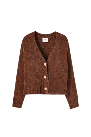 Brown knit pyjama cardigan - PULL&BEAR