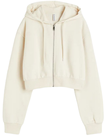 Short Hooded Sweatshirt Jacket - Light beige - Ladies | H&M US