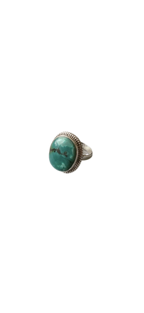 Turquoise + silver chunky ring