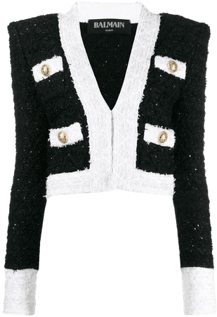 Black and white sparkle vest