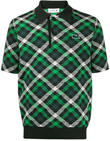 Lacoste check-print polo shirt green AH4720 - Farfetch