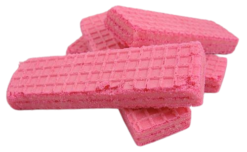 Pink wafer cookies