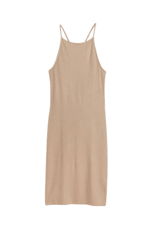 Ribbed Bodycon Dress - Beige - Ladies | H&M US