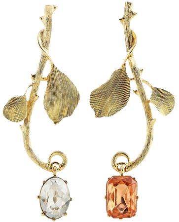 Oscar de la Renta Thorn and Branch asymmetric earrings - FARFETCH