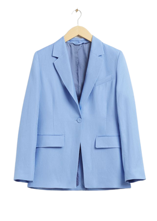 Relaxed Cut-Away Tailored Blazer - Light Blue - & Other Stories WW