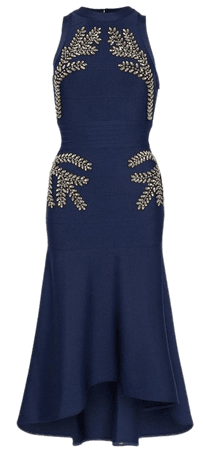 Embellished High Low Hem Midi Bandage Dress | Karen Millen