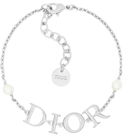 DIOR Dio(r)evolution-armband Palladium-gecoat metaal en witte harsparels | DIOR