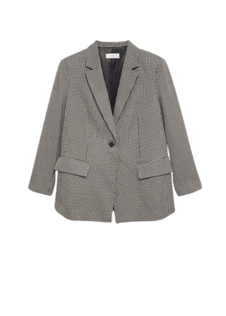 Houndstooth wool-blend blazer - Women | Mango USA