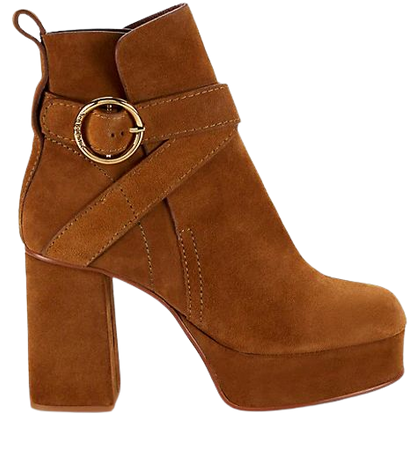Shop See by Chloé Lyna 105MM Suede Platform Booties | Saks Fifth Avenue