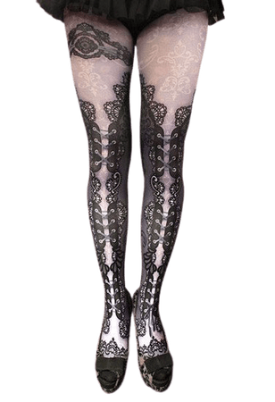 Double Lace Corset Tights - abilletage