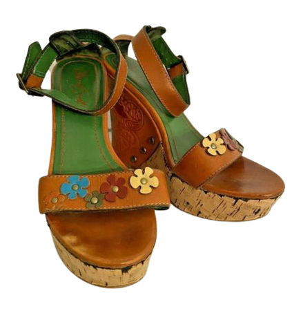 Miss Sixty High Heel Platform Sandals Boho Hippie Style Tooled Leather US 6.5M | eBay
